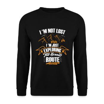 I Am Not Lost I Am Just Exploring the Scenic Route - Unisex Sweatshirt - black - Front - Alina (178cm) & Michal (187cm)