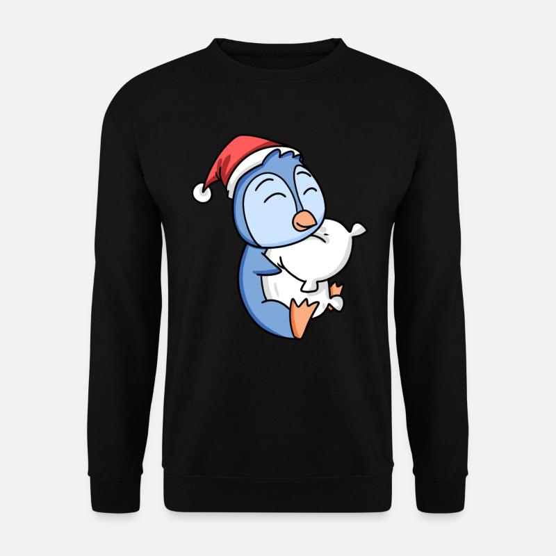 Penguin Cute Tired Christmas - Unisex Sweatshirt - black