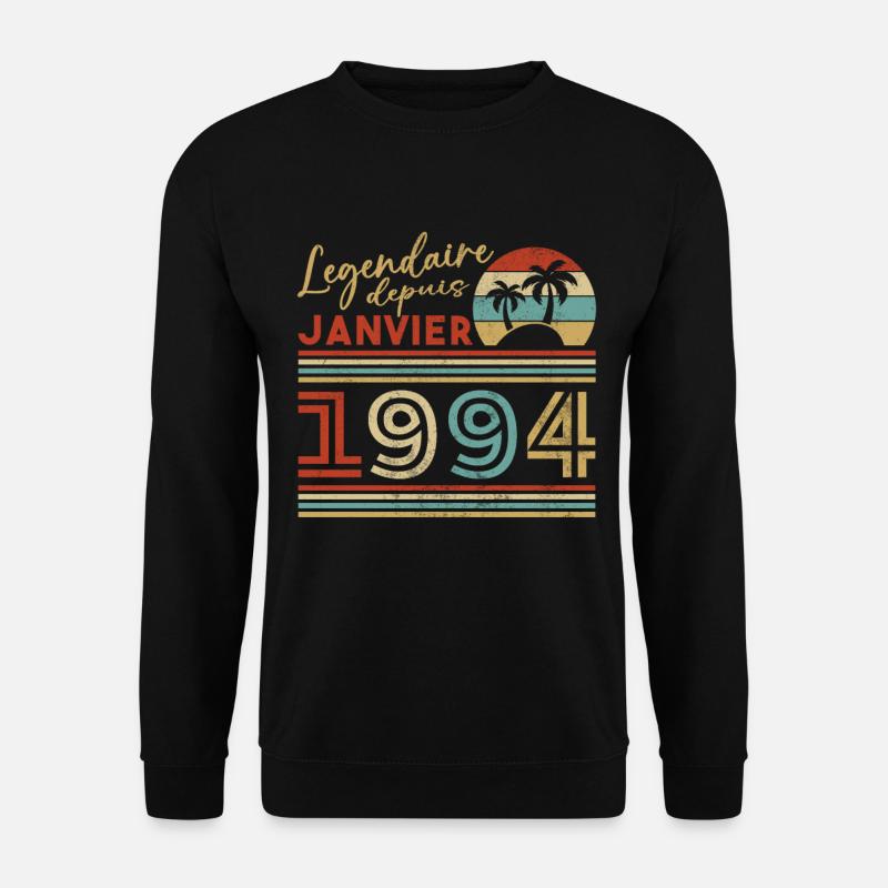 Original Januar 1994 Jahrgang Geburtstag 1994 - Unisex Pullover - Schwarz