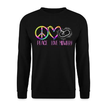 Nurse Midwife Birth Worker Tie Dye - Unisex Pullover - Schwarz - Vorne - Alina (178cm) & Michal (187cm)