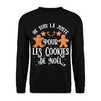 Noël Je Suis Là Juste Pour Les Cookies De Noel - Sweat-shirt Unisexe - noir - Devant - Alina (178cm) & Michal (187cm)
