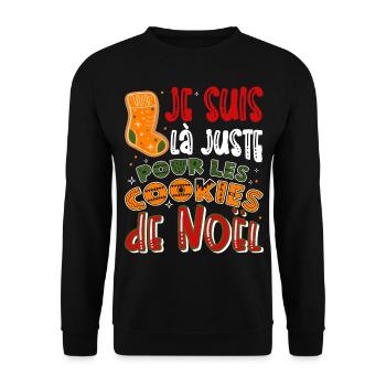 Noël Je Suis Là Juste Pour Les Cookies De Noel - Sweat-shirt Unisexe - noir - Devant - Alina (178cm) & Michal (187cm)