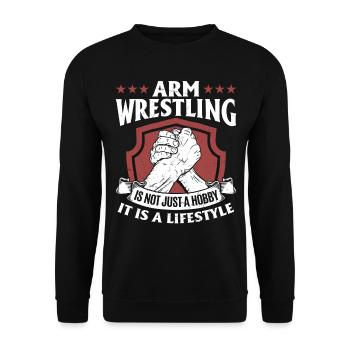 Arm Wrestling Is Not Just A Hobby - Armwrestling A - Unisex Sweatshirt - black - Front - Alina (178cm) & Michal (187cm)