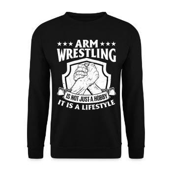 Arm Wrestling Is Not Just A Hobby Arm Wrestler Arm - Unisex Sweatshirt - black - Front - Alina (178cm) & Michal (187cm)