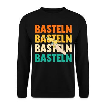 Bastler Bastelunterricht Basteln - Unisex Pullover - Schwarz - Vorne - Alina (178cm) & Michal (187cm)
