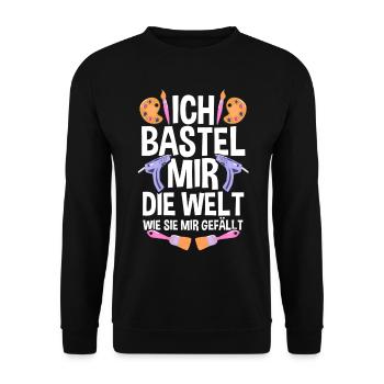 Bastler Bastelunterricht Basteln - Unisex Pullover - Schwarz - Vorne - Alina (178cm) & Michal (187cm)