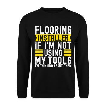 liesenleger floor layer - Unisex Sweatshirt - black - Front - Alina (178cm) & Michal (187cm)