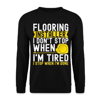 liesenleger floor layer - Unisex Sweatshirt - black - Front - Alina (178cm) & Michal (187cm)
