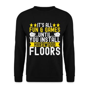 liesenleger floor layer - Unisex Sweatshirt - black - Front - Alina (178cm) & Michal (187cm)