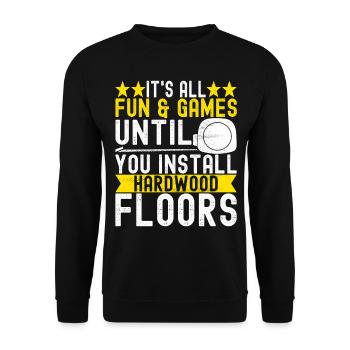 liesenleger floor layer - Unisex Sweatshirt - black - Front - Alina (178cm) & Michal (187cm)