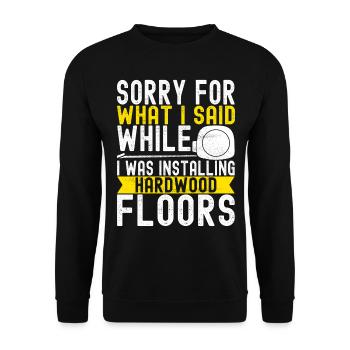 liesenleger floor layer - Unisex Sweatshirt - black - Front - Alina (178cm) & Michal (187cm)
