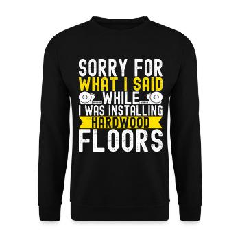 liesenleger floor layer - Unisex Sweatshirt - black - Front - Alina (178cm) & Michal (187cm)