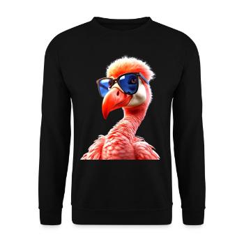 Flamant rose Lunettes de soleil Pink Love Pink Flamingos - Sweat-shirt Unisexe - noir - Devant - Alina (178cm) & Michal (187cm)