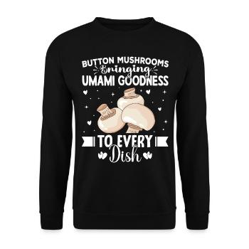 Mushrooms Gifts- Pilze Geschenkidee- Pilze Tshirt - Unisex Pullover - Schwarz - Vorne - Alina (178cm) & Michal (187cm)
