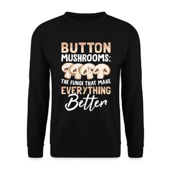 Mushrooms- Pilze Geschenke - Unisex Pullover - Schwarz - Vorne - Alina (178cm) & Michal (187cm)