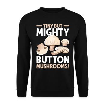 Champignon- Mushrooms Gifts- Pilze Geschenke - Unisex Pullover - Schwarz - Vorne - Alina (178cm) & Michal (187cm)