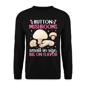 Champignons- Mushrooms- Pilze Geschenkidee - Unisex Pullover - Schwarz - Vorne - Alina (178cm) & Michal (187cm)