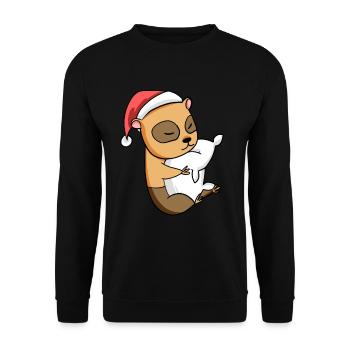 Cochon d’Inde domestique Mignon Fatigué Noël - Sweat-shirt Unisexe - noir - Devant - Alina (178cm) & Michal (187cm)