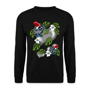 pfeilgiftfrosch - Unisex Pullover - Schwarz - Vorne - Alina (178cm) & Michal (187cm)