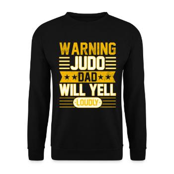 Warnung: Judo-Papa wird laut schreien - Unisex Pullover - Schwarz - Vorne - Alina (178cm) & Michal (187cm)