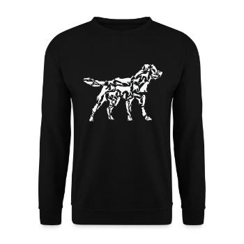 Labrador Retriever Hund Silhouette Posen - Unisex Pullover - Schwarz - Vorne - Alina (178cm) & Michal (187cm)