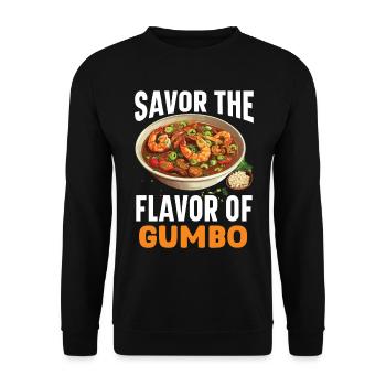 Gumbo Lovers Foodie Louisiane Manger Cuisine Cajun - Sweat-shirt Unisexe - noir - Devant - Alina (178cm) & Michal (187cm)