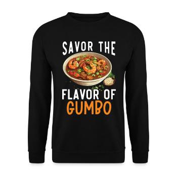 Gumbo Lover Foodie Louisiane Cuisine Cajun Cuisine - Sweat-shirt Unisexe - noir - Devant - Alina (178cm) & Michal (187cm)
