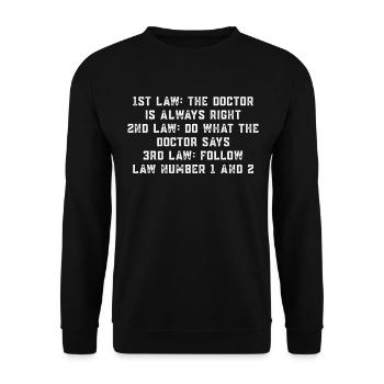 Le docteur a toujours raison - Funny Doctor Law - Sweat-shirt Unisexe - noir - Devant - Alina (178cm) & Michal (187cm)