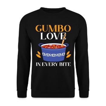 Gumbo Lovers Foodie Louisiane Manger Cuisine Cajun - Sweat-shirt Unisexe - noir - Devant - Alina (178cm) & Michal (187cm)