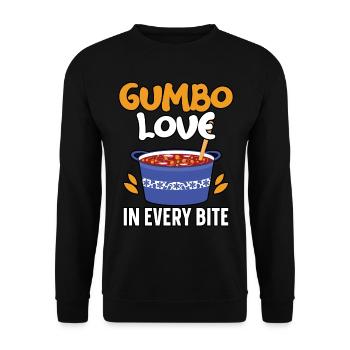 Gumbo Lovers Foodie Louisiane Manger Cuisine Cajun - Sweat-shirt Unisexe - noir - Devant - Alina (178cm) & Michal (187cm)