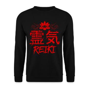 Energy Chakra Holistic Healing Hands Reiki - Unisex Sweatshirt - black - Front - Alina (178cm) & Michal (187cm)
