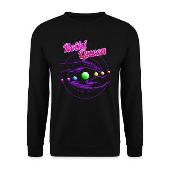Chakra Holistic Healing Hands Reiki Queen - Unisex Sweatshirt - black - Front - Alina (178cm) & Michal (187cm)