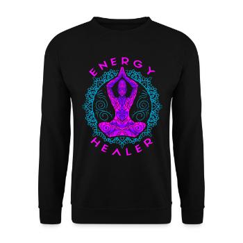 Chakra Guérison Holistique Mains Guérisseur Énergétique Reiki - Sweat-shirt Unisexe - noir - Devant - Alina (178cm) & Michal (187cm)