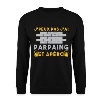J'Peux Pas J'Ai Parpains Apéro Maçon Humour - Sweat-shirt Unisexe - noir - Devant - Alina (178cm) & Michal (187cm)