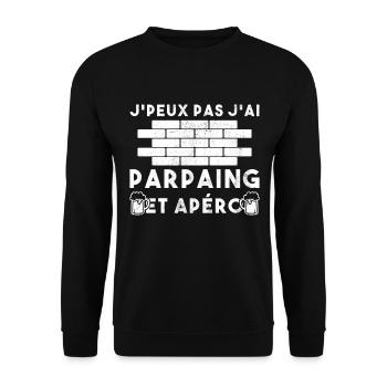 J'Peux Pas J'Ai Parpains Apéro Maçon Humour - Sweat-shirt Unisexe - noir - Devant - Alina (178cm) & Michal (187cm)