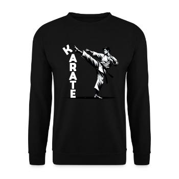 Karate Karate Fighter Martial Arts Shotokan - Unisex Sweatshirt - black - Front - Alina (178cm) & Michal (187cm)
