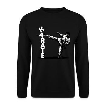 Karate Karate Fighter Martial Arts Shotokan - Unisex Sweatshirt - black - Front - Alina (178cm) & Michal (187cm)