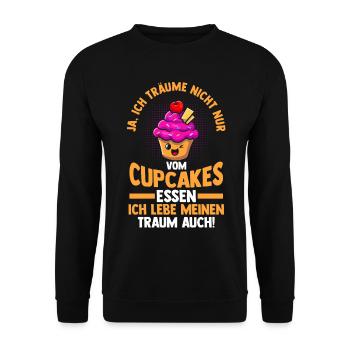 Backen Cupcakes - Unisex Pullover - Schwarz - Vorne - Alina (178cm) & Michal (187cm)