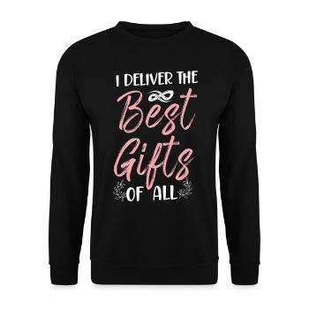 LD Infirmière du travail et de l’accouchement - Sweat-shirt Unisexe - noir - Devant - Alina (178cm) & Michal (187cm)