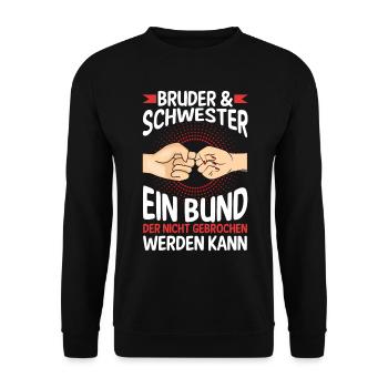 Geschwister Bruder und Schwester - Unisex Pullover - Schwarz - Vorne - Alina (178cm) & Michal (187cm)