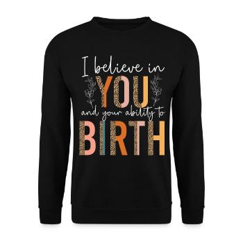 Infirmière spécialisée dans le travail et l’accouchement - Sweat-shirt Unisexe - noir - Devant - Alina (178cm) & Michal (187cm)