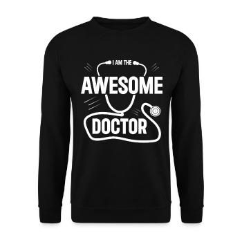 Médecin de l’hôpital - Je suis le médecin génial - Sweat-shirt Unisexe - noir - Devant - Alina (178cm) & Michal (187cm)