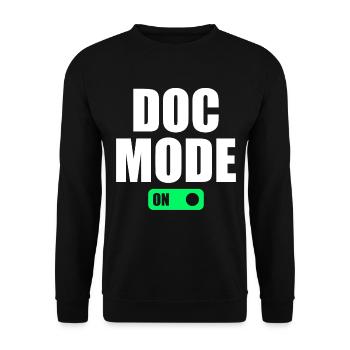 Doc Mode On - Medical Humor Hospital Doctor - Unisex Pullover - Schwarz - Vorne - Alina (178cm) & Michal (187cm)