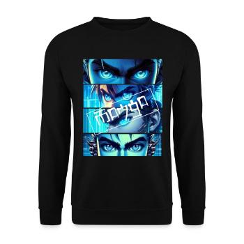 manga style Anime Comics cosplay japan - Unisex Pullover - Schwarz - Vorne - Alina (178cm) & Michal (187cm)