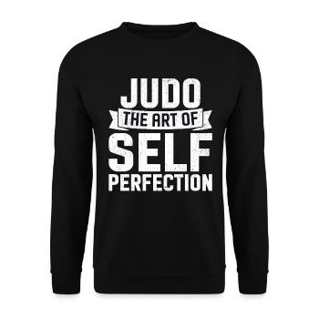 Judo die Kunst der Selbstvervollkommnung - Unisex Pullover - Schwarz - Vorne - Alina (178cm) & Michal (187cm)
