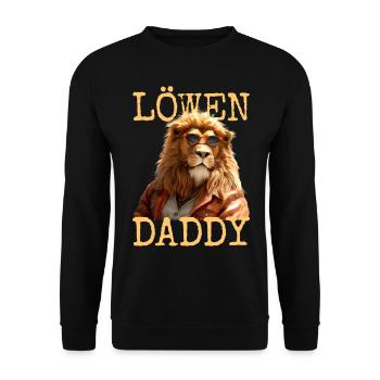 Lion Papa Papa Papa Fête des Pères Père Sauvage Lion - Sweat-shirt Unisexe - noir - Devant - Alina (178cm) & Michal (187cm)