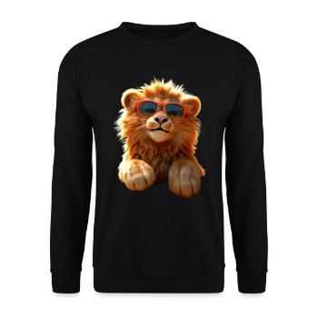 Lion avec des lunettes de soleil Les Lions sauvages aiment le Lion mignon - Sweat-shirt Unisexe - noir - Devant - Alina (178cm) & Michal (187cm)