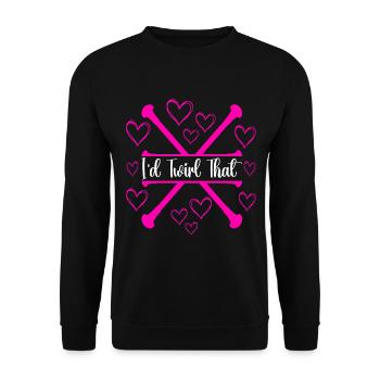 Majorette Gymnastics Majorettes Baton Twirling - Unisex Sweatshirt - black - Front - Alina (178cm) & Michal (187cm)