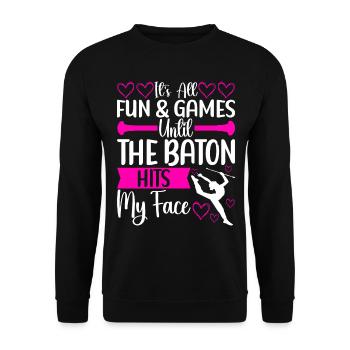 Majorette Gymnastics Majorettes Baton Twirling - Unisex Sweatshirt - black - Front - Alina (178cm) & Michal (187cm)