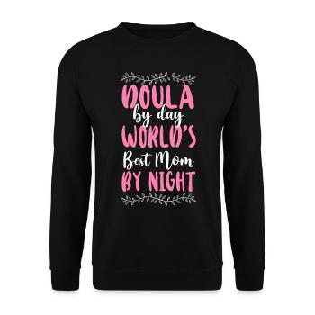 Doula Travailleuse à la naissance Doula par jour - Sweat-shirt Unisexe - noir - Devant - Alina (178cm) & Michal (187cm)